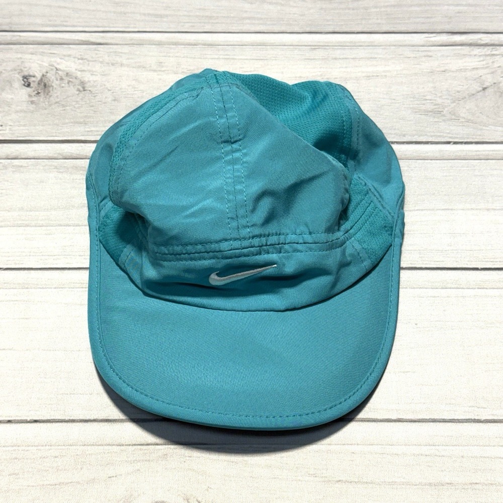 Nike Featherlight 7 Panel Hat Cap Blue Running Cycling Dri Fit Tailwind Light